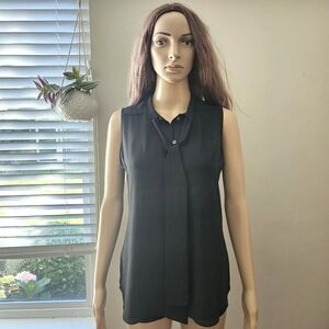Aritzia Babaton Black sleeveless  top blouse tie front